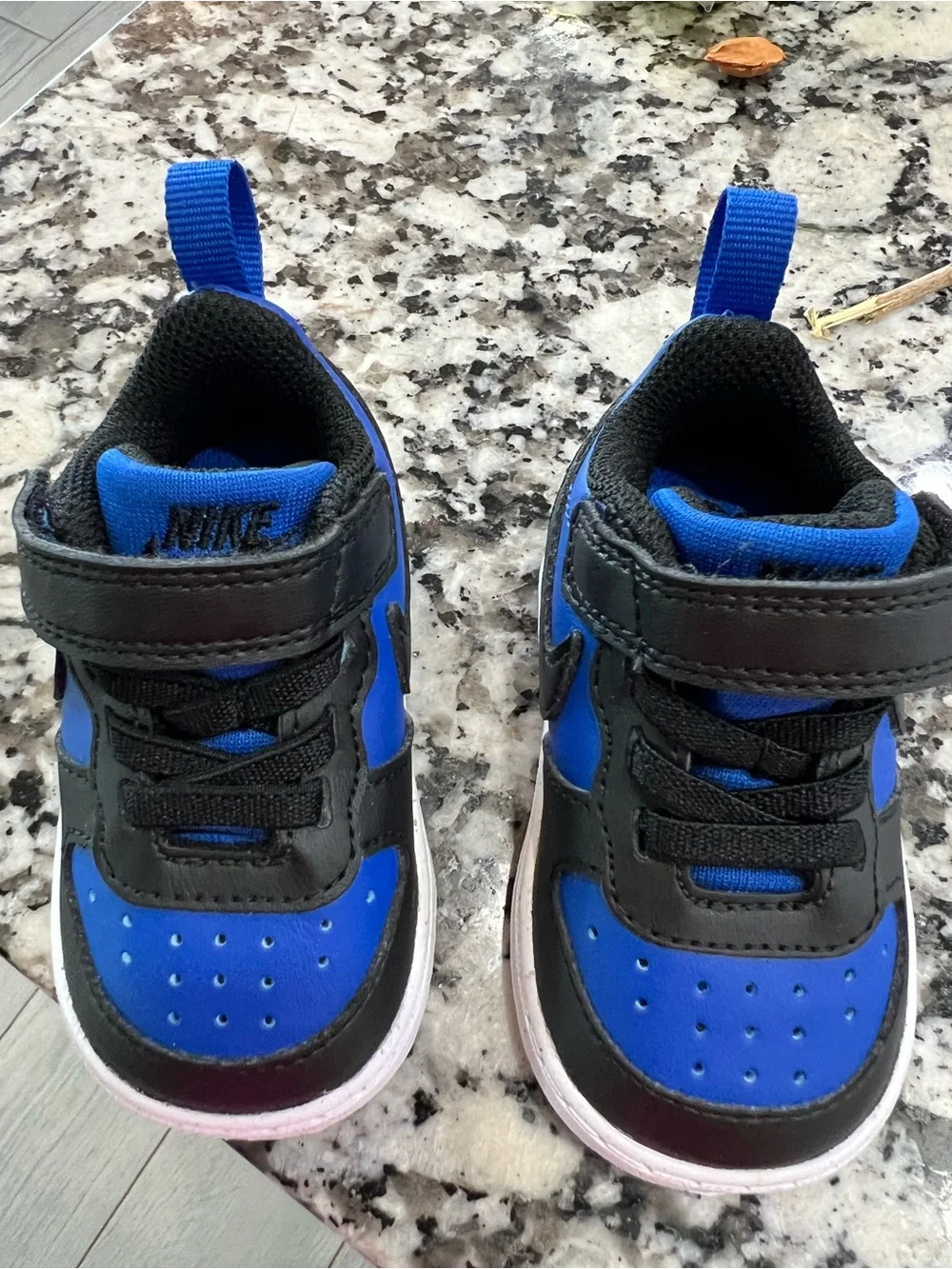 Nike Kids Black and Blue Velcro Sneakers